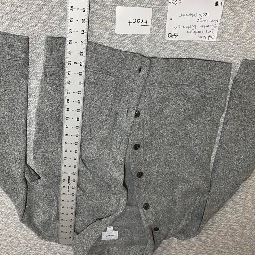 Old Navy Grey button up cardigan sweater jacket men large. SKU840 - Picture 4 of 8